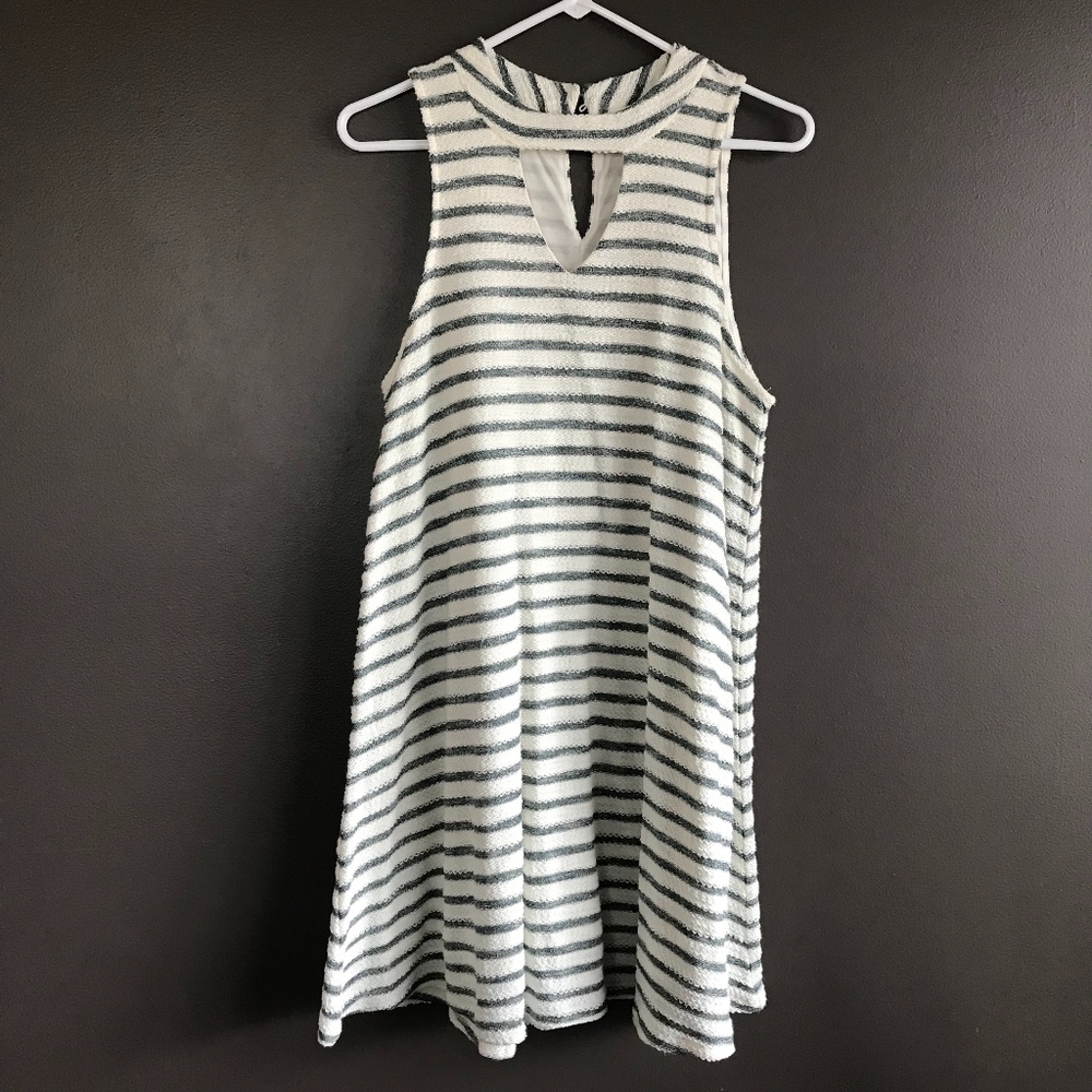 AE Striped Choker Neck Dress. Size Large. NWOT